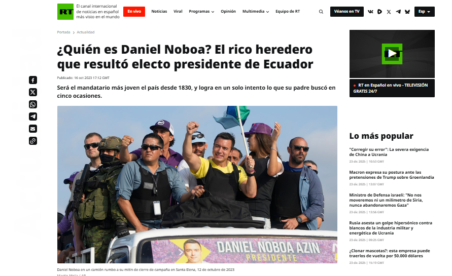 Crisis sociopolíticas y desinformación mediática: ¿Cómo se construyen las narrativas sobre Ecuador desde el exterior?